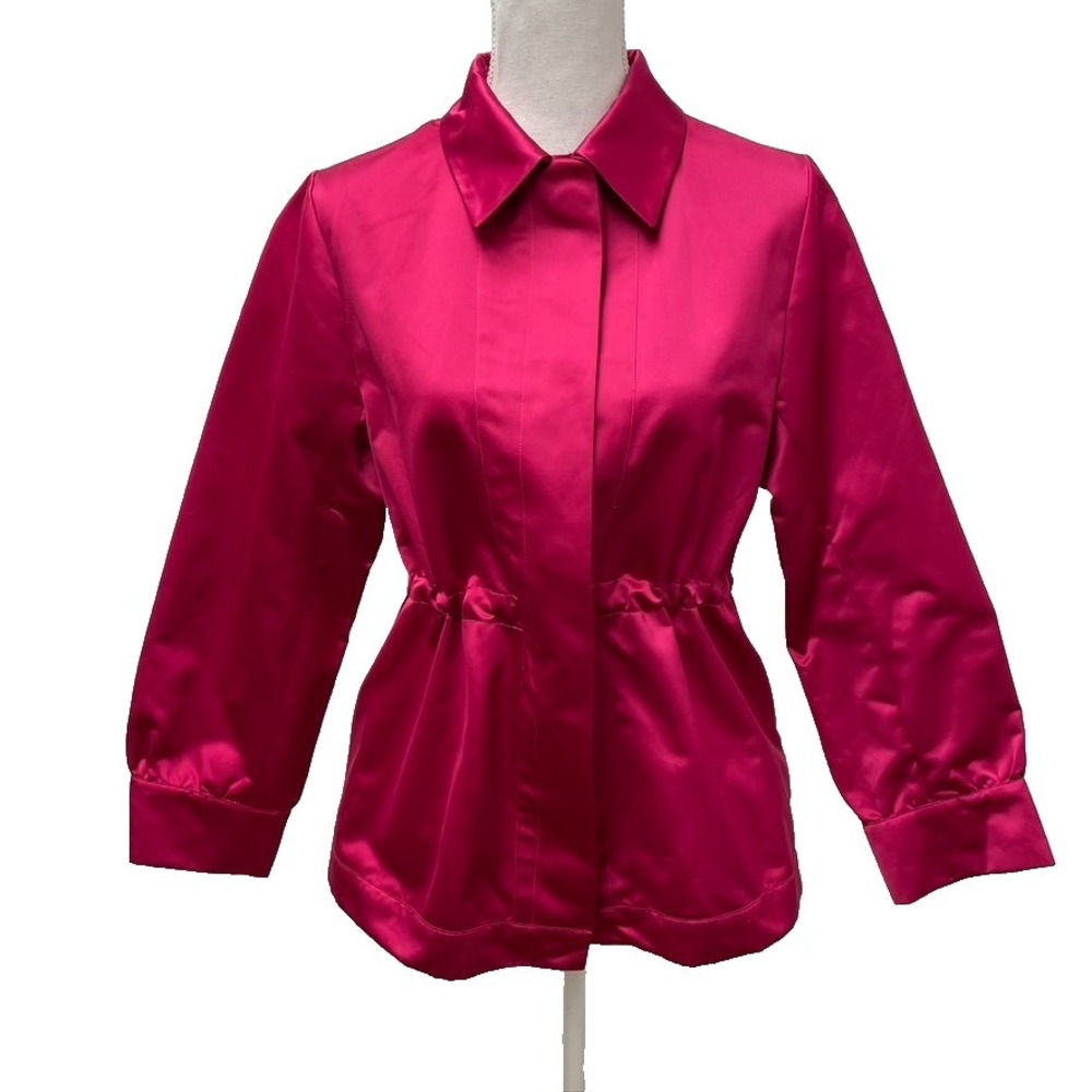 Dovima Satin Jacket Womens Medium Pink Tie Waist Old Money Luxury‎ Gorpcore